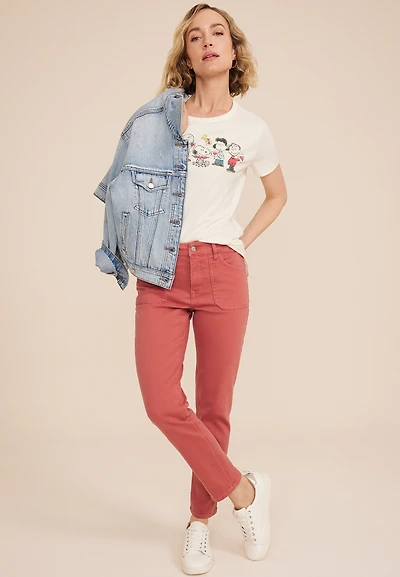 m jeans by maurices™ High Rise Color Slim Straight Ankle Jean