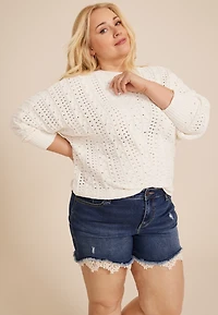 Plus Size m jeans by maurices™ Dark High Rise Crochet Hem 5in Short