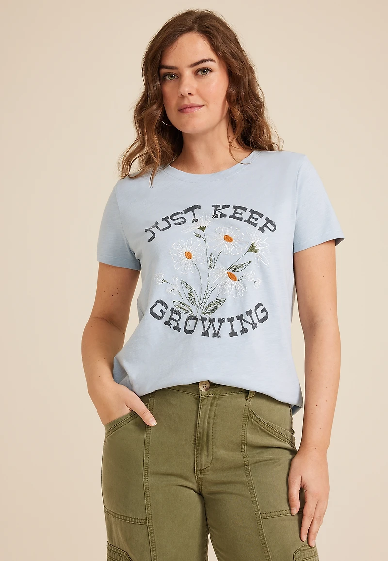 Just Keep Growing Classic Fit Graphic Tee