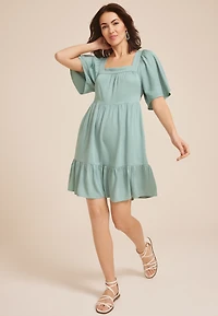 Flutter Sleeve Babydoll Dress
