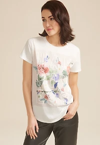 Floral Happiness Classic Fit Graphic Tee