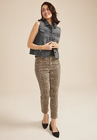 Black Raw Hem Denim Vest