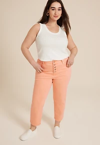 Plus m jeans by maurices™ High Rise Button Fly Straight Cropped Jean