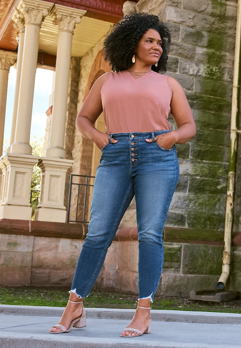 Plus m jeans by maurices™ High Rise Button Fly Ankle Jegging