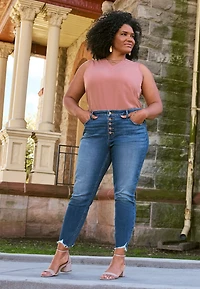 Plus m jeans by maurices™ High Rise Button Fly Ankle Jegging