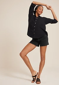 Flying Monkey™ Black High Rise Frayed Hem 4.5in Short