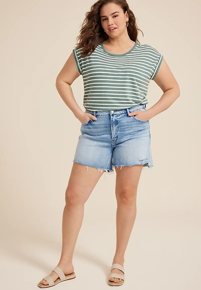 Plus Flying Monkey™ High Rise Frayed Hem 5in Short