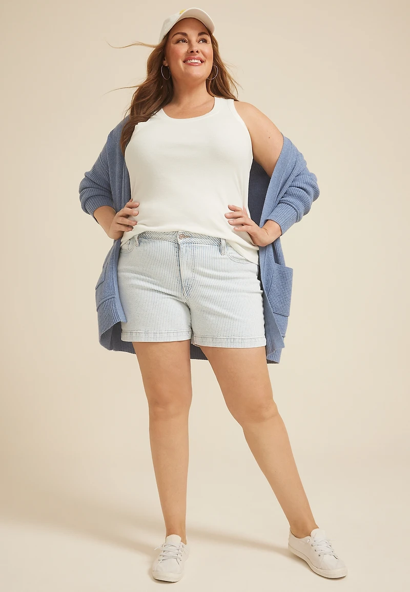 Plus m jeans by maurices™ Striped High Rise 5in Short