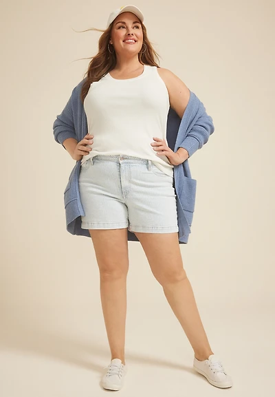 Plus m jeans by maurices™ Striped High Rise 5in Short