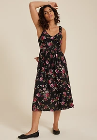 Bare Floral Midi Dress