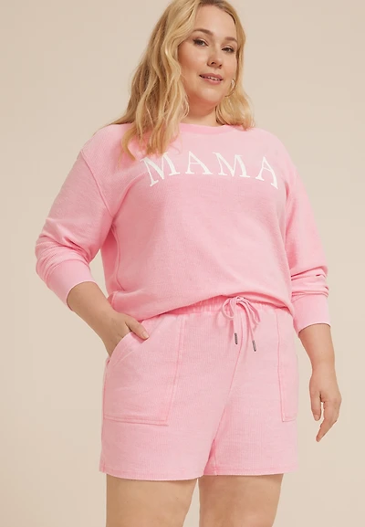 Plus Corded Ribbed High Rise 5in Short