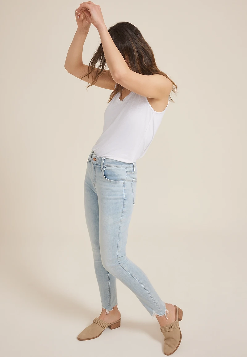 m jeans by maurices™ Light High Rise Ripped Hem Ankle Jegging