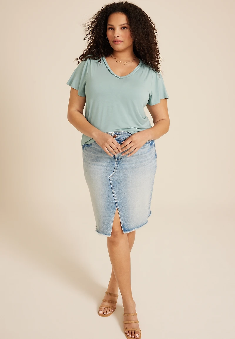 Plus Flutter Sleeve Tee