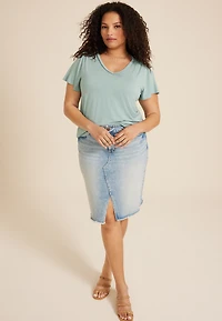 Plus Flutter Sleeve Tee