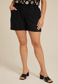 Plus High Rise Linen Blend 4in Short