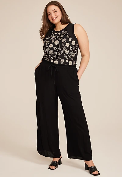 Plus Size Tiered High Rise Palazzo Pant