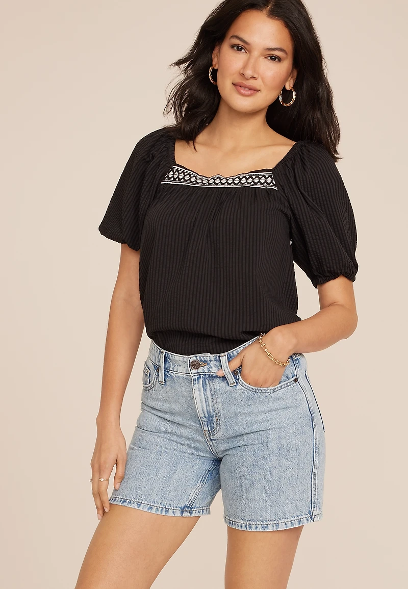 m jeans by maurices™ High Rise Elastic Waist 6in Short