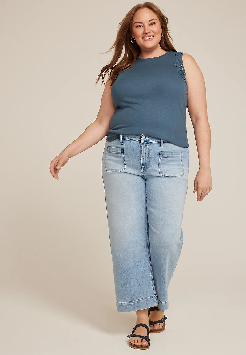 Plus Lattice Trim Tank Top