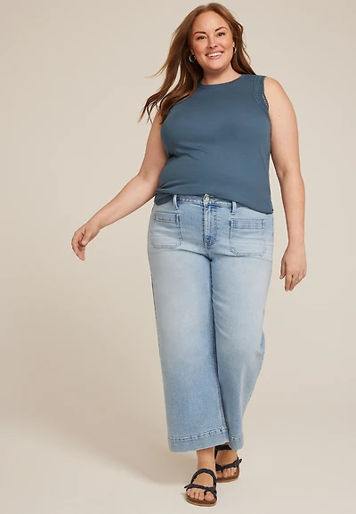 Plus Lattice Trim Tank Top