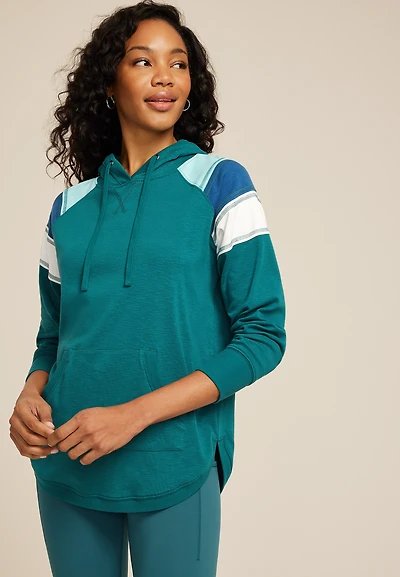 Textured Colorblock Hoodie