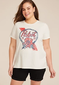 Plus Pabst Floral Classic Fit Graphic Tee