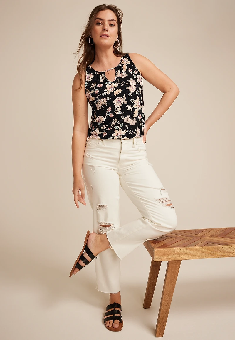 Isla Floral Keyhole Tank Top