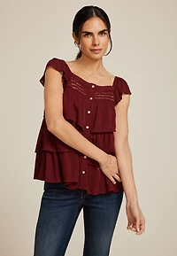 Tiered Babydoll Blouse