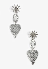 Hammered Heart Sun Earrings