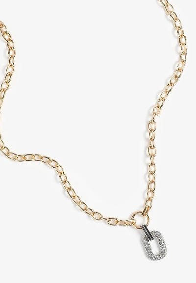 Mixed Metal Oversized Link Necklace