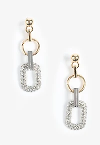 Mixed Metal Oversized Link Earrings