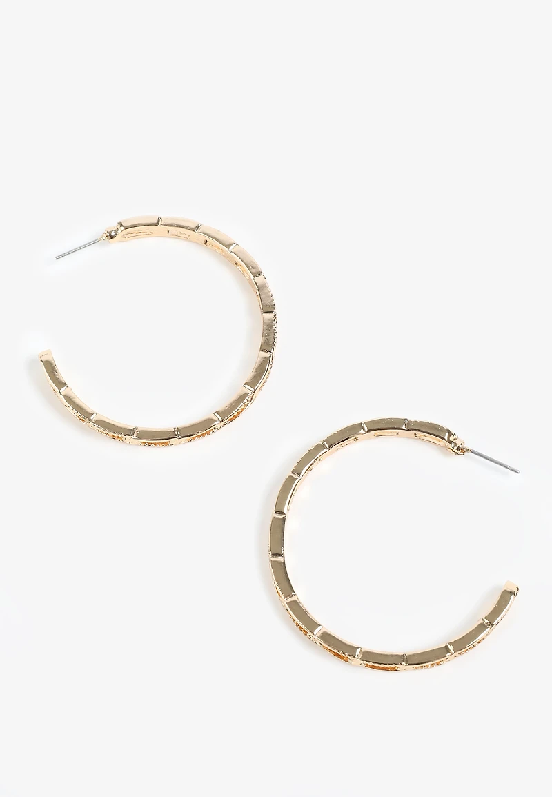 Gold Link Hoops Earrings