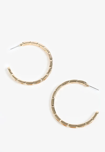 Gold Link Hoops Earrings