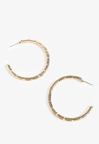 Gold Link Hoops Earrings