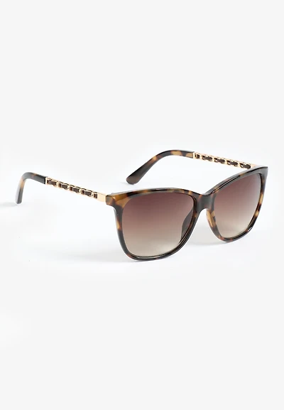 Torte And Gold Chain Link Cat Eye Sunglasses