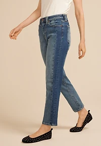 edgely™ High Rise Two Tone Pieced Tapered Ankle Jean