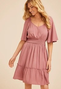 Flutter Textured Skater Dress