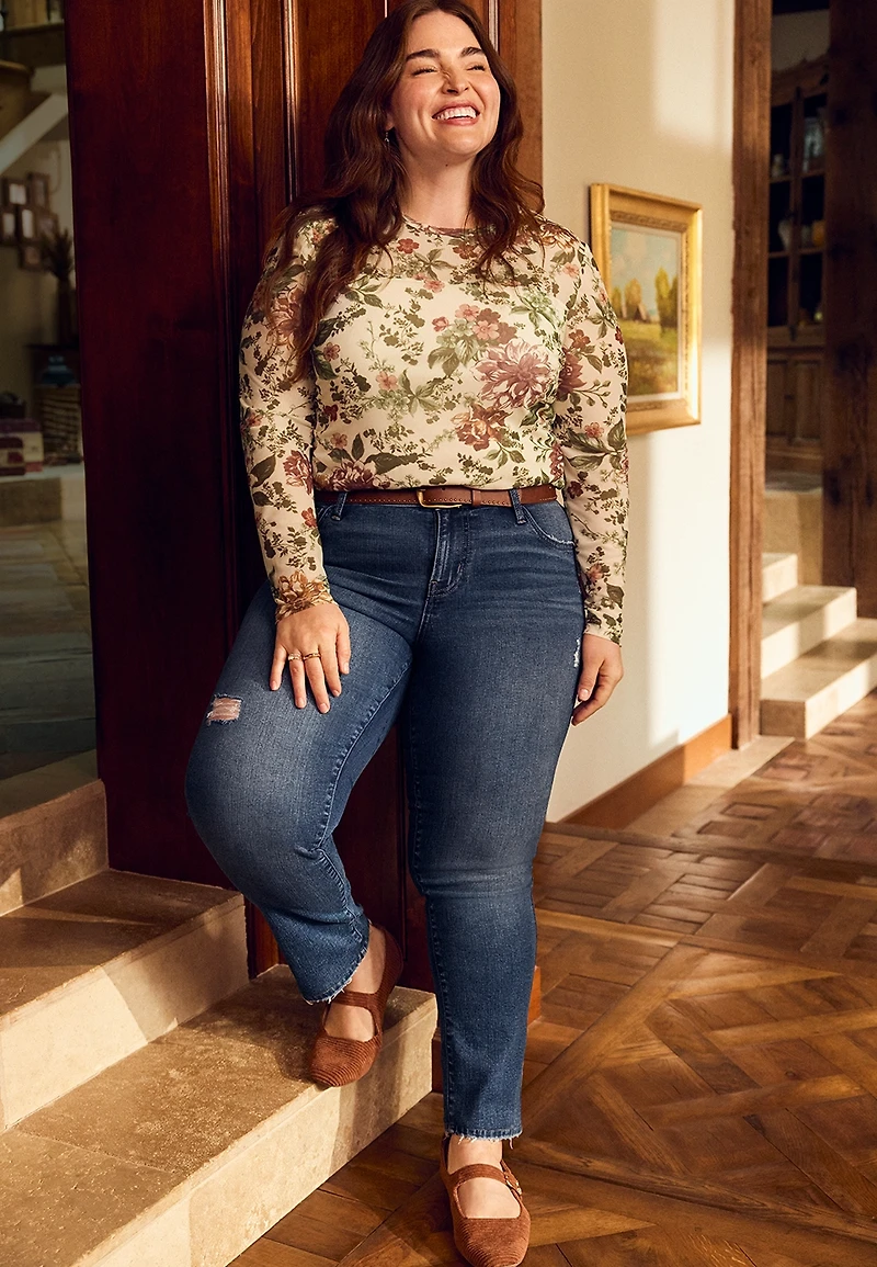 Plus m jeans by maurices™ Dark Mid Rise Slim Straight Jean