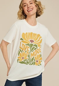 Sunflower Love More Oversized Fit Graphic Tee