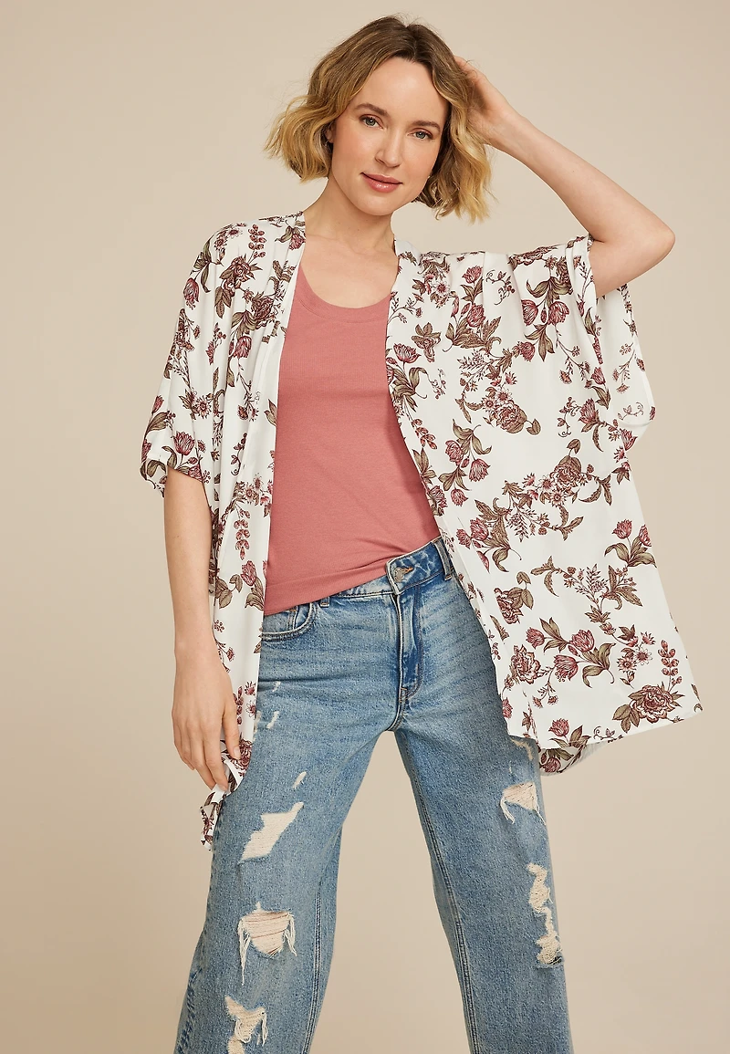 Georgette Floral Kimono