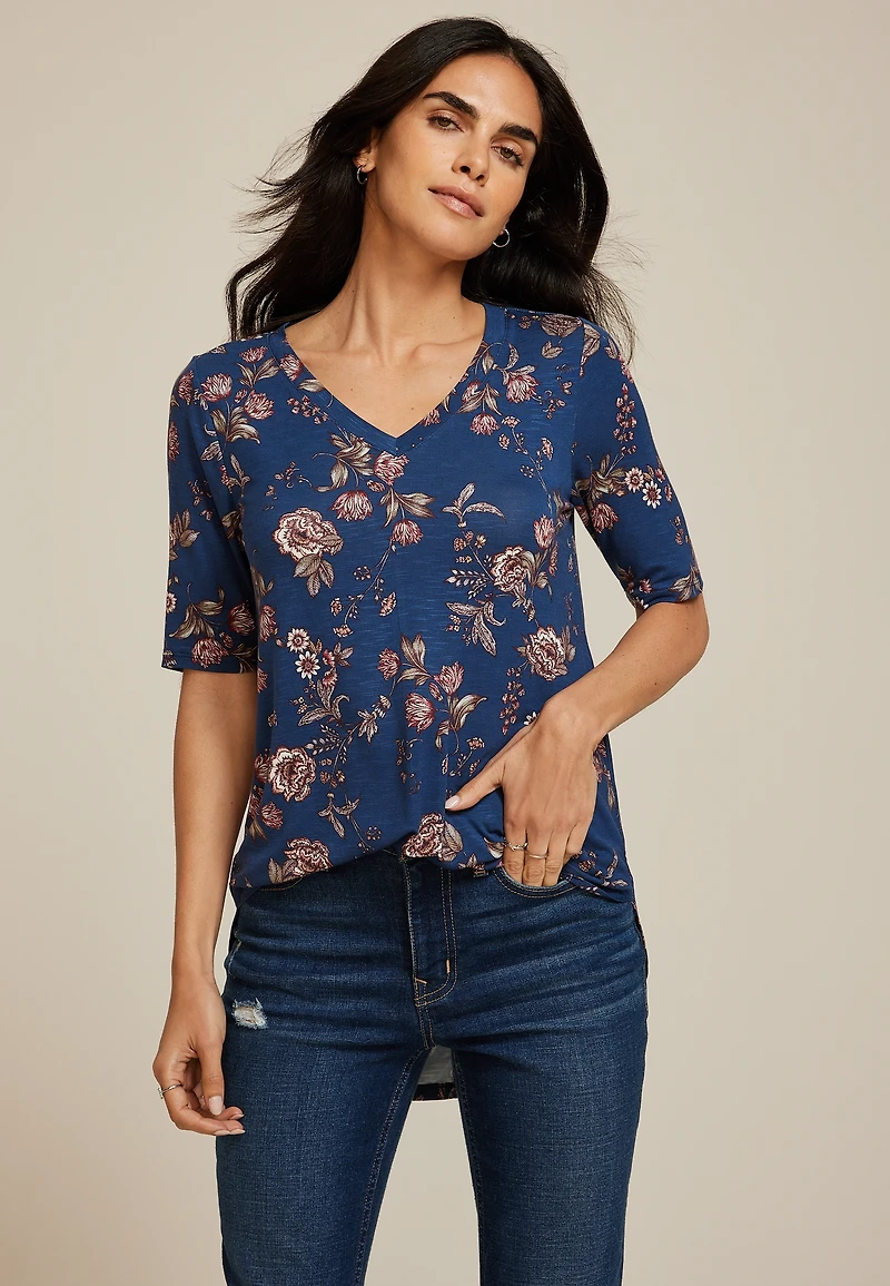 24/7 Olivia Floral Tunic Tee