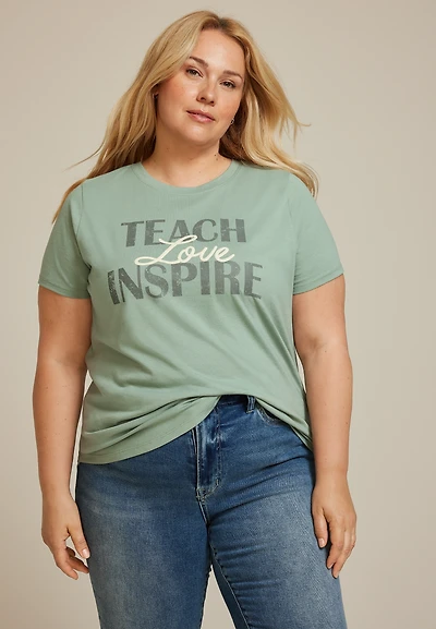 Plus Teach Love Inspire Classic Fit Graphic Tee