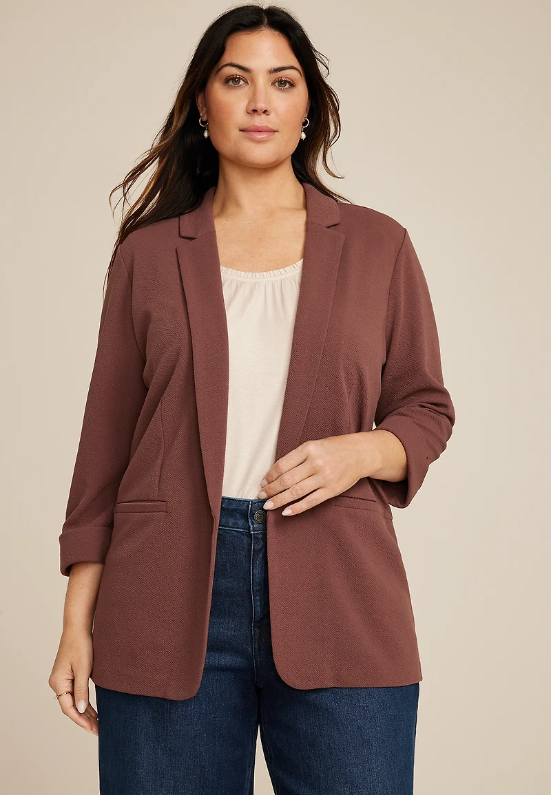 Plus Size Versa 3/4 Sleeve Blazer