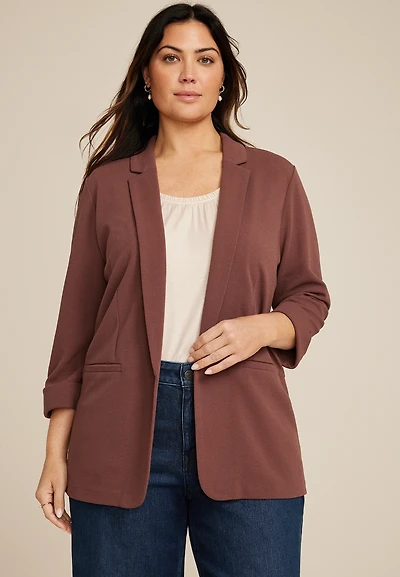 Plus Size Versa 3/4 Sleeve Blazer