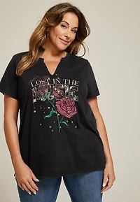 Plus Size Lost In The Music Classic Fit Graphic Tee