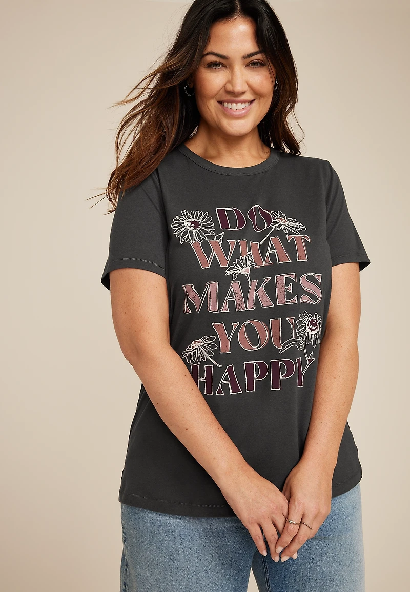 Plus Do What Makes You Happy Classic Fit Graphic Tee