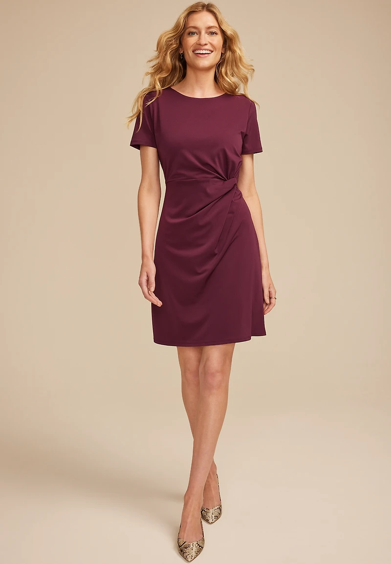 24/7 Side Knot Short Sleeve Mini Dress