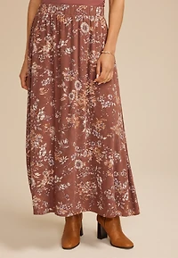 Floral High Rise Maxi Skirt