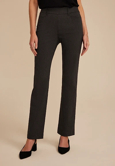 Heathered Bengaline Mid Rise Bootcut Pant