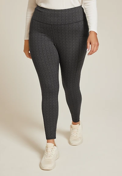 Plus Herringbone High Rise Pocket Luxe Legging