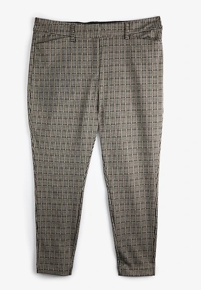 Plus Houndstooth Ponte Skinny Pant